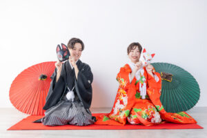 冬のスタジオ和装フォトウェディング