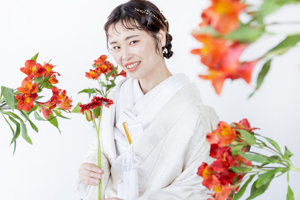 和装と生花
