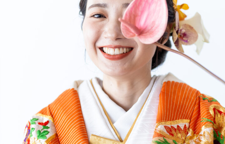 富山のフォトウェディング｜お花を使った可愛い和装撮影
