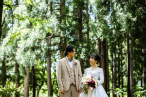 富山のコアラで洋装ロケーションフォトウェディングを行なったウェディング