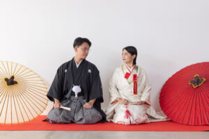 富山のコアラで和装フォトウェディングを行なった新郎新婦の富山フォトウェディング