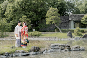 富山のコアラが和装フォトウェディングを行なった新郎新婦