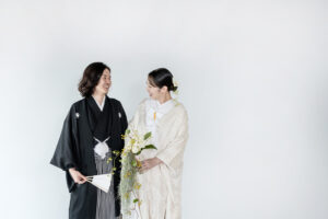 富山のコアラで和装スタジオフォトウェディングを行なった新郎新婦のフォトウェディング